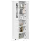 Highboard mit Regal FLORIN Weiß 60 x 35 x 182 cm Holzwerkstoff