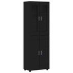 Highboard mit Tür FLORIN Schwarz 60 x 35 x 182 cm Holzwerkstoff