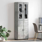 Highboard FLORIN Beton Grau 60 x 35 x 182 cm Holzwerkstoff