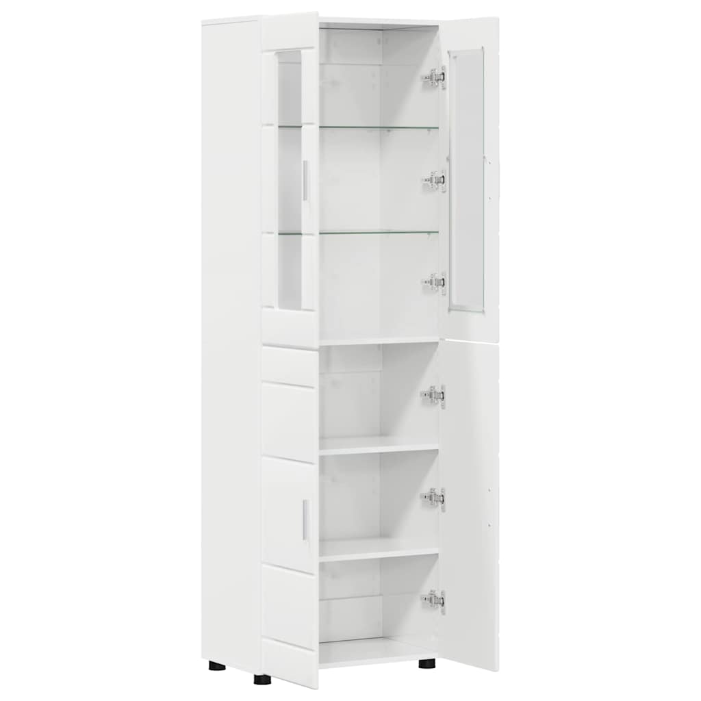 Highboard FLORIN Hochglanz Weiß 60 x 35 x 182 cm Holzwerkstoff