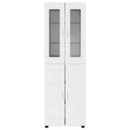Highboard FLORIN Hochglanz Weiß 60 x 35 x 182 cm Holzwerkstoff