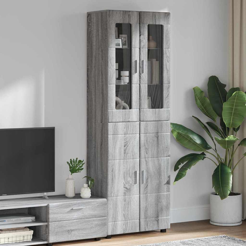 Highboard FLORIN Graues Sonoma 60 x 35 x 182 cm Holzwerkstoff