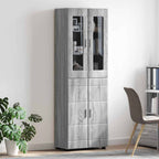 Highboard FLORIN Graues Sonoma 60 x 35 x 182 cm Holzwerkstoff
