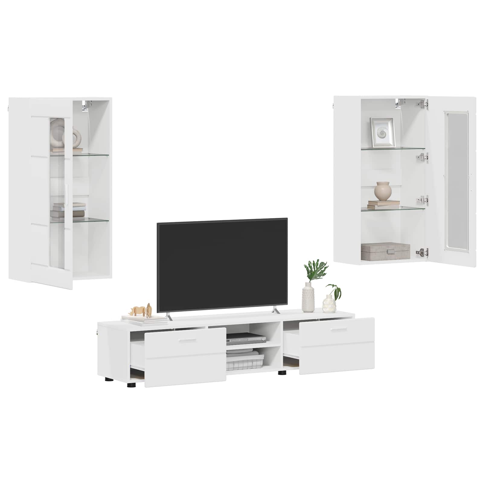 TV-Schrankset mit Schubladen FLORIN 3 pcs Weiß Holzwerkstoff