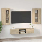 TV-Schrankset mit Regal FLORIN 3 pcs Sonoma-Eiche Holzwerkstoff
