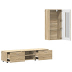 TV-Schrankset mit Regal FLORIN 3 pcs Sonoma-Eiche Holzwerkstoff