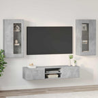 TV-Schrankset mit Regal FLORIN 3 pcs Beton Grau Holzwerkstoff