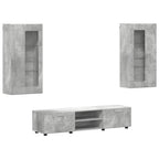 TV-Schrankset mit Regal FLORIN 3 pcs Beton Grau Holzwerkstoff
