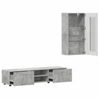 TV-Schrankset mit Regal FLORIN 3 pcs Beton Grau Holzwerkstoff