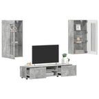 TV-Schrankset mit Regal FLORIN 3 pcs Beton Grau Holzwerkstoff