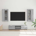 TV-Schrankset mit Tür FLORIN 3 pcs Graues Sonoma Holzwerkstoff