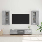 TV-Schrankset mit Tür FLORIN 3 pcs Graues Sonoma Holzwerkstoff