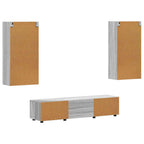 TV-Schrankset mit Tür FLORIN 3 pcs Graues Sonoma Holzwerkstoff