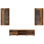 TV-Schrankset mit Schubladen FLORIN 3 pcs Altholz Holzwerkstoff