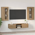 TV-Schrankset mit Tür FLORIN 3 pcs Artisan-Eiche Holzwerkstoff