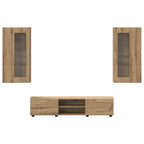 TV-Schrankset mit Tür FLORIN 3 pcs Artisan-Eiche Holzwerkstoff