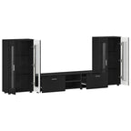 TV-Schrankset mit Schubladen FLORIN 3 pcs Schwarz Holzwerkstoff