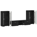 TV-Schrankset mit Schubladen FLORIN 3 pcs Schwarz Holzwerkstoff