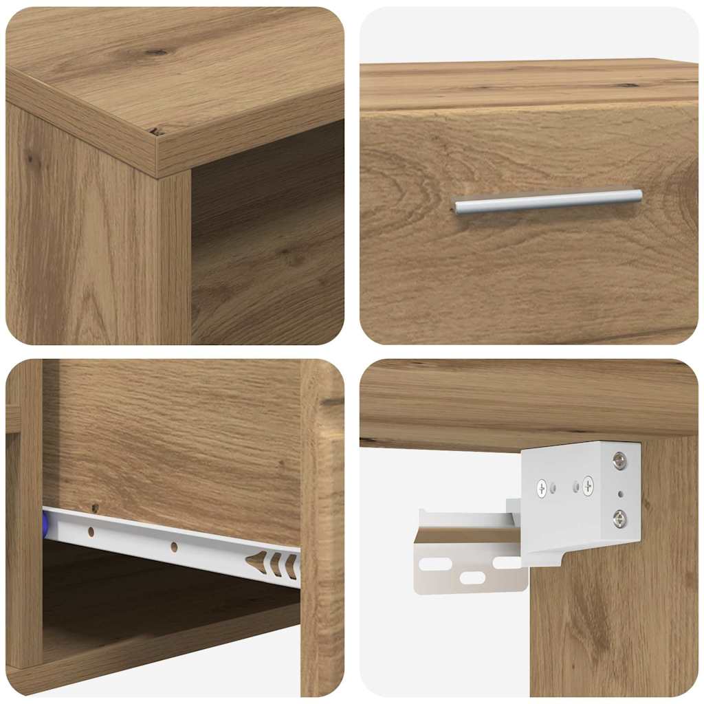 TV-Schrankset mit Tür FLORIN 3 pcs Artisan-Eiche Holzwerkstoff