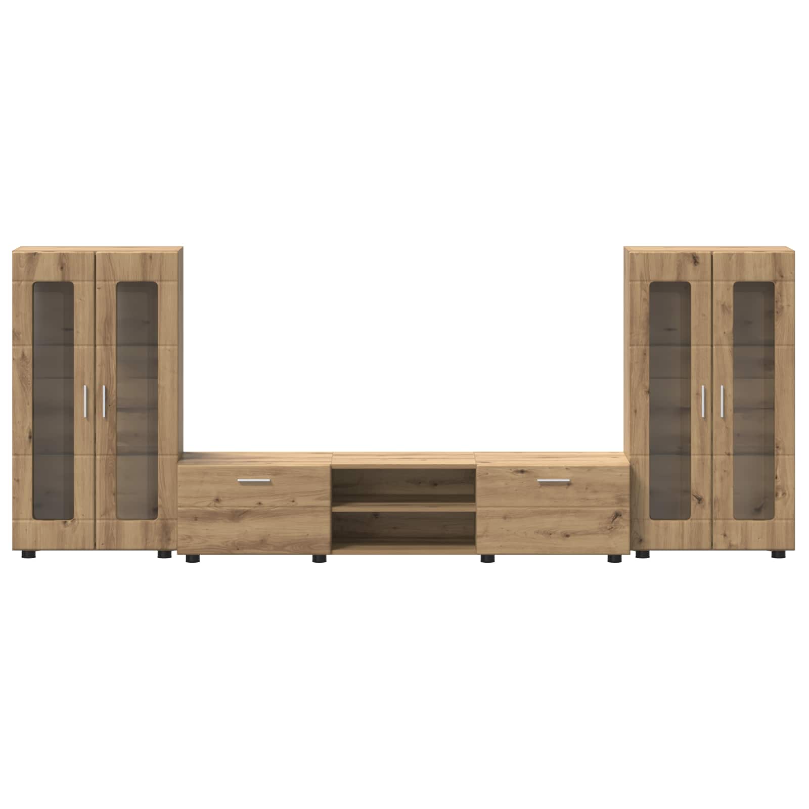 TV-Schrankset mit Tür FLORIN 3 pcs Artisan-Eiche Holzwerkstoff