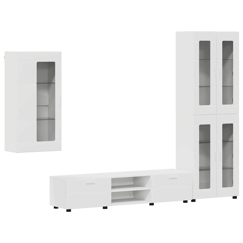 TV-Schrankset mit Schubladen FLORIN 3 pcs Weiß Holzwerkstoff
