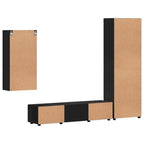 TV-Schrankset mit Schubladen FLORIN 3 pcs Schwarz Holzwerkstoff