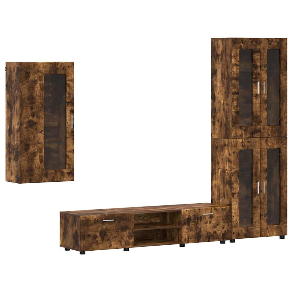 TV-Schrankset FLORIN 3 pcs Geräucherte Eiche Holzwerkstoff
