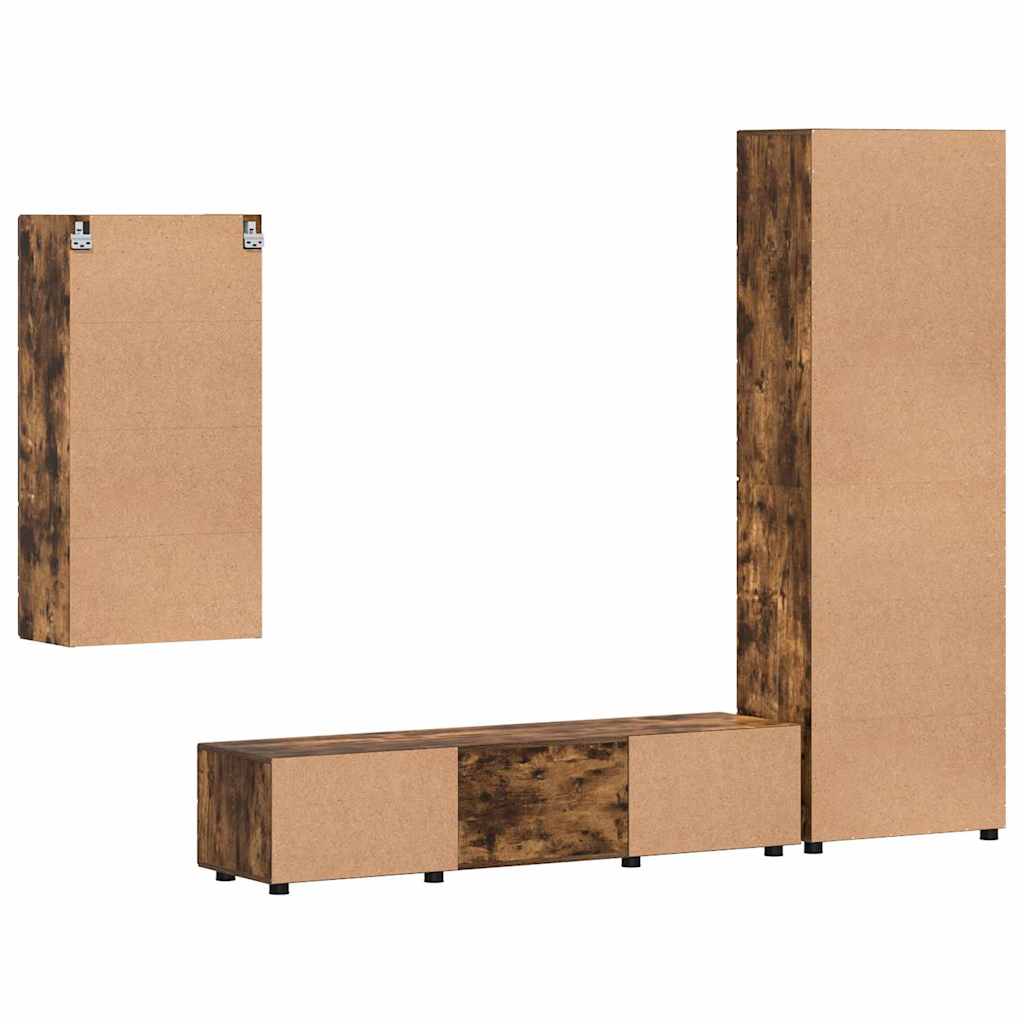 TV-Schrankset FLORIN 3 pcs Geräucherte Eiche Holzwerkstoff