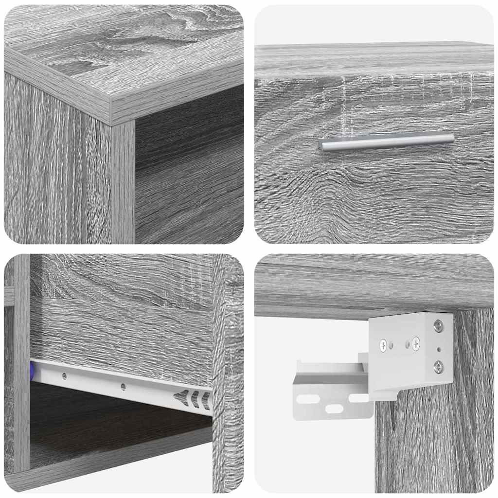 TV-Schrankset mit Tür FLORIN 3 pcs Graues Sonoma Holzwerkstoff