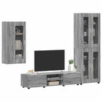TV-Schrankset mit Tür FLORIN 3 pcs Graues Sonoma Holzwerkstoff