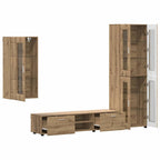 TV-Schrankset mit Tür FLORIN 3 pcs Artisan-Eiche Holzwerkstoff