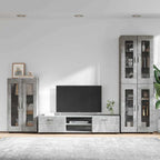 TV-Schrankset mit Regal FLORIN 3 pcs Beton Grau Holzwerkstoff