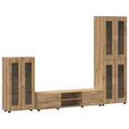 TV-Schrankset mit Tür FLORIN 3 pcs Artisan-Eiche Holzwerkstoff