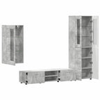 TV-Schrankset mit Regal FLORIN 3 pcs Beton Grau Holzwerkstoff