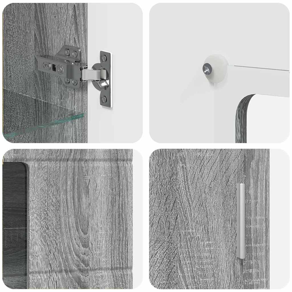 TV-Schrankset mit Tür FLORIN 3 pcs Graues Sonoma Holzwerkstoff