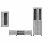 TV-Schrankset mit Tür FLORIN 3 pcs Graues Sonoma Holzwerkstoff