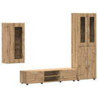 TV-Schrankset mit Tür FLORIN 3 pcs Artisan-Eiche Holzwerkstoff
