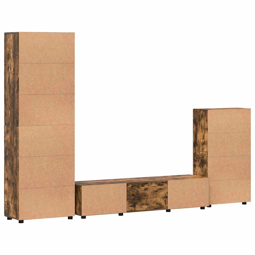 TV-Schrankset FLORIN 3 pcs Geräucherte Eiche Holzwerkstoff