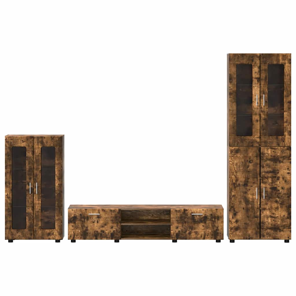 TV-Schrankset FLORIN 3 pcs Geräucherte Eiche Holzwerkstoff