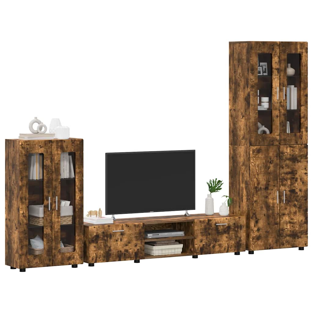 TV-Schrankset FLORIN 3 pcs Geräucherte Eiche Holzwerkstoff