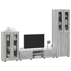 TV-Schrankset mit Tür FLORIN 3 pcs Graues Sonoma Holzwerkstoff