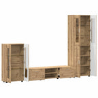 TV-Schrankset mit Tür FLORIN 3 pcs Artisan-Eiche Holzwerkstoff