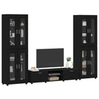 TV-Schrankset mit Schubladen FLORIN 3 pcs Schwarz Holzwerkstoff
