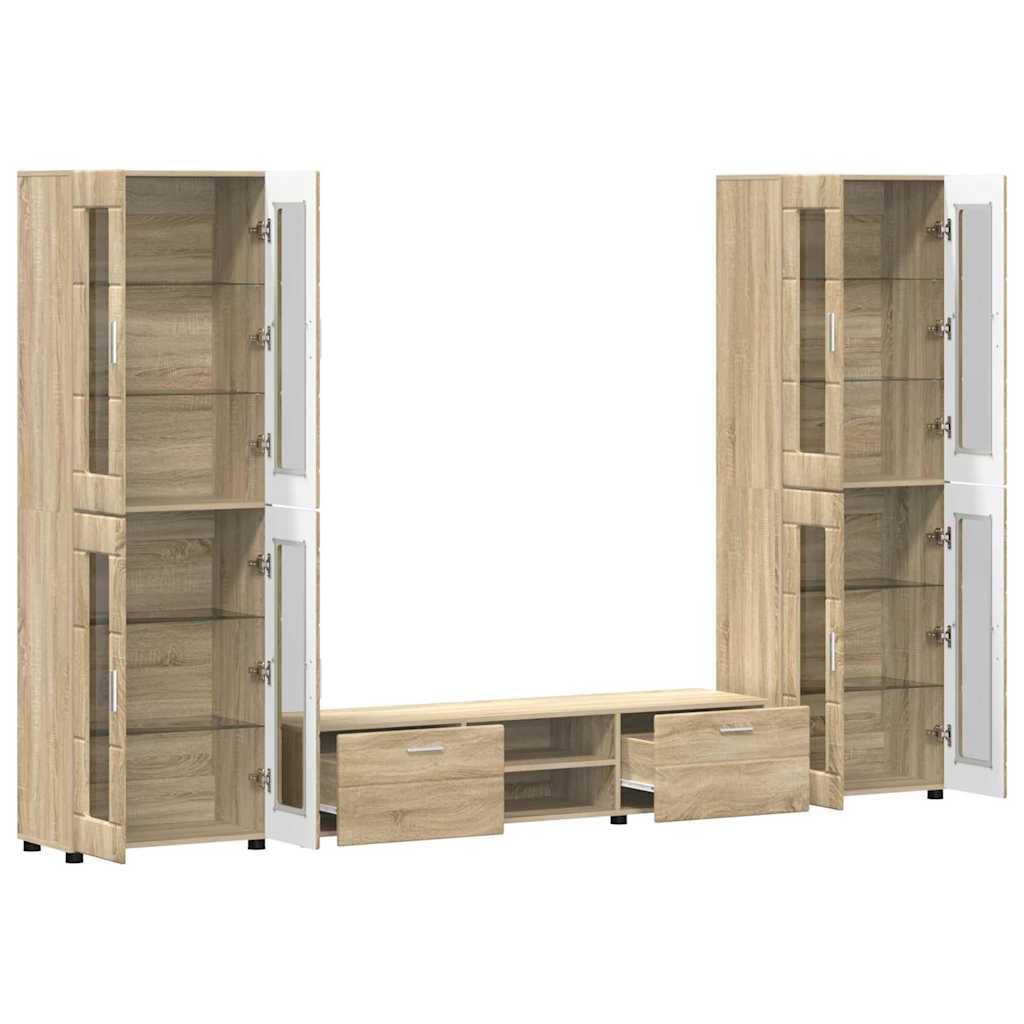 TV-Schrankset mit Regal FLORIN 3 pcs Sonoma-Eiche Holzwerkstoff