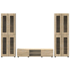 TV-Schrankset mit Regal FLORIN 3 pcs Sonoma-Eiche Holzwerkstoff