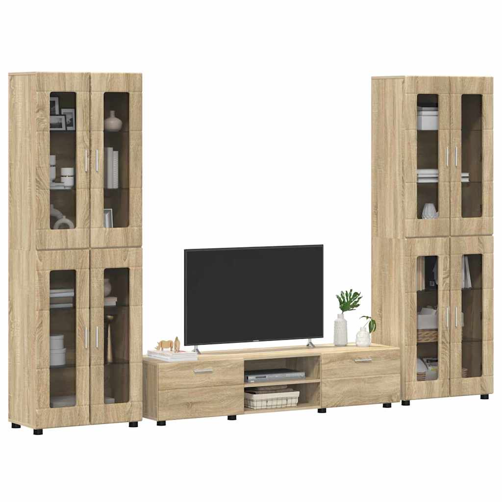 TV-Schrankset mit Regal FLORIN 3 pcs Sonoma-Eiche Holzwerkstoff