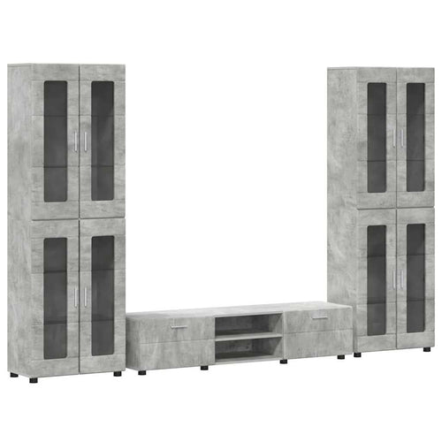 TV-Schrankset mit Regal FLORIN 3 pcs Beton Grau Holzwerkstoff