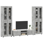 TV-Schrankset mit Regal FLORIN 3 pcs Beton Grau Holzwerkstoff