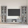 TV-Schrankset mit Tür FLORIN 3 pcs Graues Sonoma Holzwerkstoff