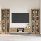 TV-Schrankset mit Tür FLORIN 3 pcs Artisan-Eiche Holzwerkstoff